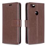 For Moto E6 Play Crazy Horse Texture Horizontal Flip Leather Case with Holder & Card Slots & Wallet & Photo Frame(Brown)