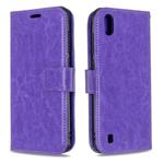 For ZTE Blade A7 2019 Crazy Horse Texture Horizontal Flip Leather Case with Holder & Card Slots & Wallet & Photo Frame(Purple)