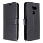 For LG K40S Crazy Horse Texture Horizontal Flip Leather Case with Holder & Card Slots & Wallet & Photo Frame(Black)