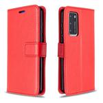 For Huawei P40 Crazy Horse Texture Horizontal Flip Leather Case with Holder & Card Slots & Wallet & Photo Frame(Red)