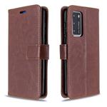 For Huawei P40 Crazy Horse Texture Horizontal Flip Leather Case with Holder & Card Slots & Wallet & Photo Frame(Borown)