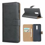 For OnePlus 8 Leather Horizontal Flip Holster With Magnetic Clasp and Bracket and Card Slot and Wallet(Black)