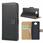For Sony Xperia 20 Leather Horizontal Flip Holster With Magnetic Clasp and Bracket and Card Slot and Wallet(Black)
