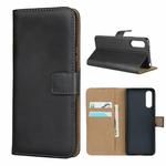 For Sony Xperia 10 II Leather Horizontal Flip Holster With Magnetic Clasp and Bracket and Card Slot and Wallet(Black)