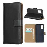 For Galaxy A41 Leather Horizontal Flip Holster With Magnetic Clasp and Bracket and Card Slot and Wallet(Black)