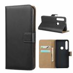 For Moto G8 Play Leather Horizontal Flip Holster with Magnetic Clasp Bracket & Card Slot & Wallet(Black)