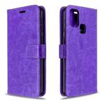 For Galaxy M31 Crazy Horse Texture Horizontal Flip Leather Case with Holder & Card Slots & Wallet & Photo Frame(Purple)