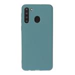 For Galaxy A21 Solid Color Frosted TPU  Phone Case(Light Blue)