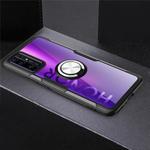 For Huawei Honor 30 Shockproof Transparent TPU + Acrylic Protective Case with Ring Holder(Black+Silver)