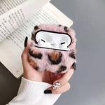 For Apple AirPods Pro Plush Bluetooth Headphone Protective Case(Leopard Pink)