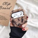 For Apple AirPods Pro Plush Bluetooth Headphone Protective Case(Dark Brown Leopard)