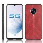 For Vivo S6 Shockproof Sewing Cow Pattern Skin PC + PU + TPU Case(Red)