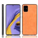 For Galaxy A71 5G Shockproof Sewing Cow Pattern Skin PC + PU + TPU Case(Orange)