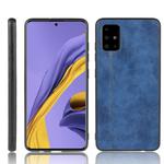For Galaxy A71 5G Shockproof Sewing Cow Pattern Skin PC + PU + TPU Case(Blue)