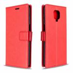 For Xiaomi Redmi Note9 Pro/Redmi Note 9s Crazy Horse Texture Horizontal Flip Leather Case with Holder & Card Slots & Wallet & Photo Frame(Red)