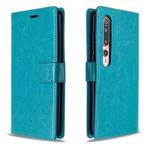For xiaomi 10 Crazy Horse Texture Horizontal Flip Leather Case with Holder & Card Slots & Wallet & Photo Frame(Blue)