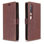 For xiaomi 10 Crazy Horse Texture Horizontal Flip Leather Case with Holder & Card Slots & Wallet & Photo Frame(Brown)