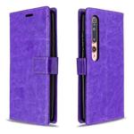 For xiaomi 10 Crazy Horse Texture Horizontal Flip Leather Case with Holder & Card Slots & Wallet & Photo Frame(Purple)