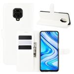 For Xiaomi Redmi Note 9 Pro/Note 9S/Note 9 Pro Max Litchi Texture Horizontal Flip Protective Case with Holder & Card Slots & Wallet(White)