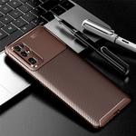 For Huawei Honor 30 Carbon Fiber Texture Shockproof TPU Case(Brown)