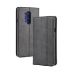 For OnePlus 8 Pro Magnetic Buckle Retro Crazy Horse Texture Horizontal Flip Leather Case with Holder & Card Slots & Photo Frame(Black)