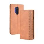 For OnePlus 8 Pro Magnetic Buckle Retro Crazy Horse Texture Horizontal Flip Leather Case with Holder & Card Slots & Photo Frame(Brown)