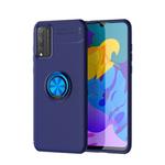 For Huawei Honor 4T Pro Metal Ring Holder 360 Degree Rotating TPU Case(Blue+Blue)