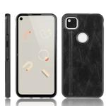 For Google Pixel 4a Shockproof Sewing Cow Pattern Skin PC + PU + TPU Case(Black)