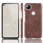 For Google Pixel 4a Shockproof Litchi Texture PC + PU Case(Brown)
