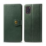 For Galaxy A31 Retro Solid Color Leather Buckle Phone Case with Lanyard & Photo Frame & Card Slot & Wallet & Stand Function(Green)