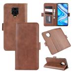 For Xiaomi Redmi Note 9 Pro Dual-side Magnetic Buckle Horizontal Flip Leather Case with Holder & Card Slots & Wallet(Brown)