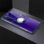 For Huawei Nova 7 Shockproof Transparent TPU + Acrylic Protective Case with Ring Holder(Navy Blue)