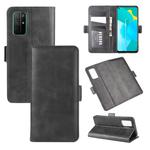 For Huawei Honor 30S Dual-side Magnetic Buckle Horizontal Flip Leather Case with Holder & Card Slots & Wallet(Black)
