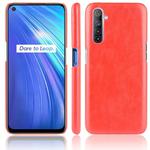 For Oppo Realme 6 Shockproof Litchi Texture PC + PU Case(Red)