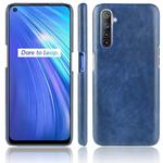 For Oppo Realme 6 Shockproof Litchi Texture PC + PU Case(Blue)
