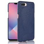 For Oppo A12e Shockproof Crocodile Texture PC + PU Case(Blue)