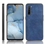 For Oppo Find X2 Lite Shockproof Sewing Cow Pattern Skin PC + PU + TPU Case(Blue)