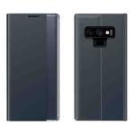 For Galaxy Note 9 Side Display Magnetic Horizontal Flip Plain Texture Cloth + PC Case with Holder & Sleep / Wake-up Function (Dark Blue)