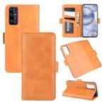 For Huawei Honor 30 Dual-side Magnetic Buckle Horizontal Flip Leather Case with Holder & Card Slots & Wallet(Yellow)
