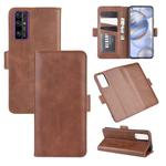 For Huawei Honor 30 Dual-side Magnetic Buckle Horizontal Flip Leather Case with Holder & Card Slots & Wallet(Brown)
