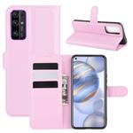 For Huawei Honor 30 Litchi Texture Horizontal Flip Protective Case with Holder & Card Slots & Wallet(Pink)