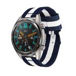 22mm For Huawei Watch GT2e GT2 46mm Nylon single ring strap(Navy White)