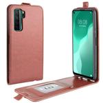 For Huawei Nova 7 SE  R64 Texture Single Vertical Flip Leather Protective Case with Card Slots & Photo Frame(Brown)