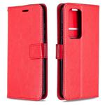 For Huawei P40 Pro Crazy Horse Texture Horizontal Flip Leather Case with Holder & Card Slots & Wallet & Photo Frame(Red)