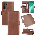 For Huawei Nova 7 SE Dual-side Magnetic Buckle Horizontal Flip Leather Case with Holder & Card Slots & Wallet(Brown)