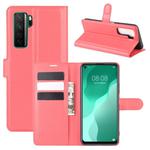 For Huawei Nova 7 SE Litchi Texture Horizontal Flip Protective Case with Holder & Card Slots & Wallet(Red)