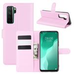For Huawei Nova 7 SE Litchi Texture Horizontal Flip Protective Case with Holder & Card Slots & Wallet(Pink)