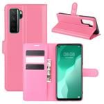 For Huawei Nova 7 SE Litchi Texture Horizontal Flip Protective Case with Holder & Card Slots & Wallet(Rose red)