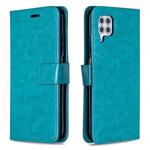 For Huawei P40 Lite Crazy Horse Texture Horizontal Flip Leather Case with Holder & Card Slots & Wallet & Photo Frame(Blue)