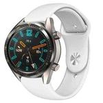 22mm For Huawei Watch GT2e GT2 46mm Monochrome Silicone Reverse Buckle Strap(White)
